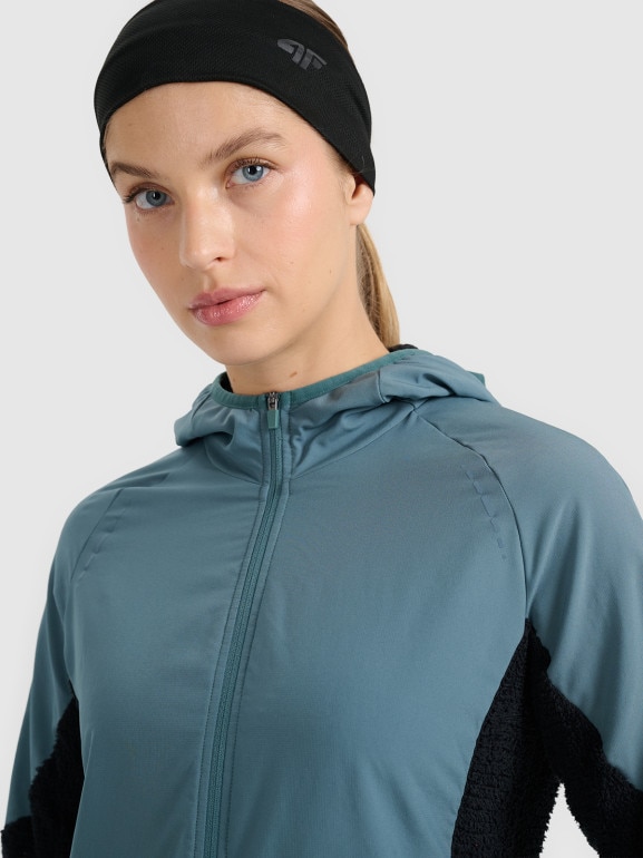 Damska bluza do biegania w terenie 4F 4FWAW25TFSWF584 - zielona