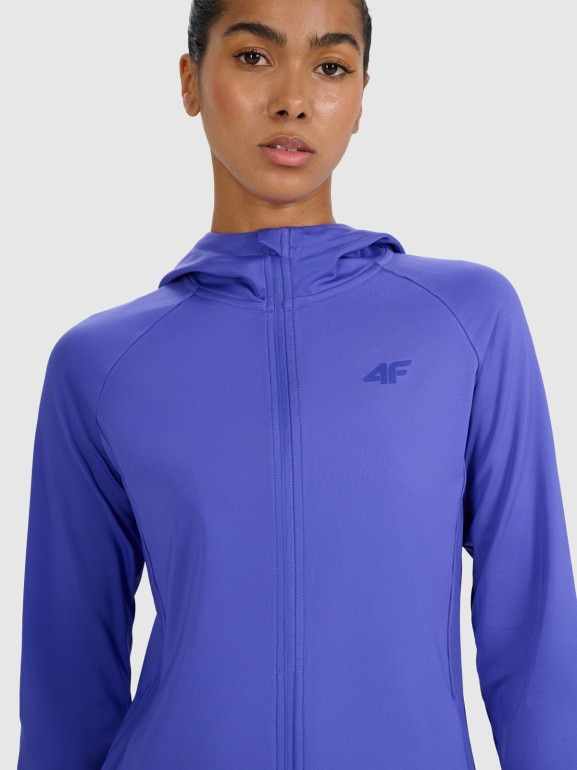 Damska bluza treningowa 4F 4FWAW25TFSWF585 - niebieska