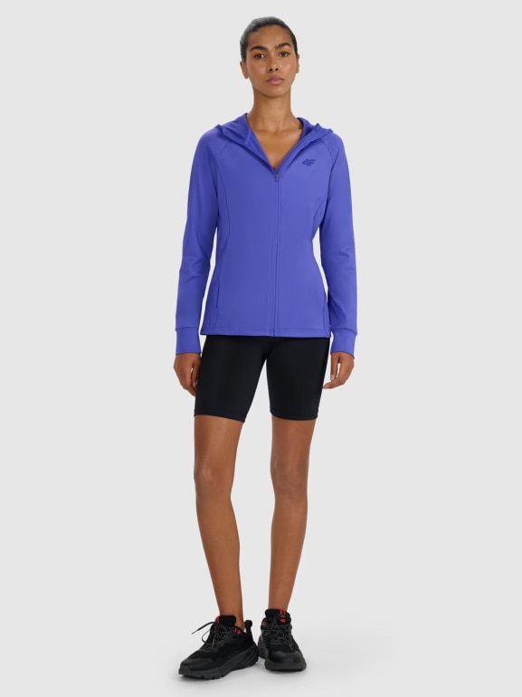 Damska bluza treningowa 4F 4FWAW25TFSWF585 - niebieska