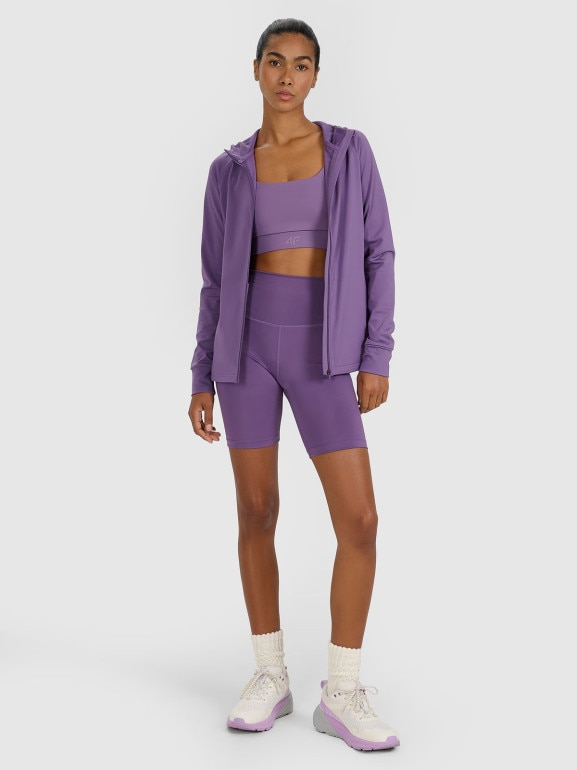 Damska bluza treningowa 4F 4FWAW25TFSWF585 - fioletowa