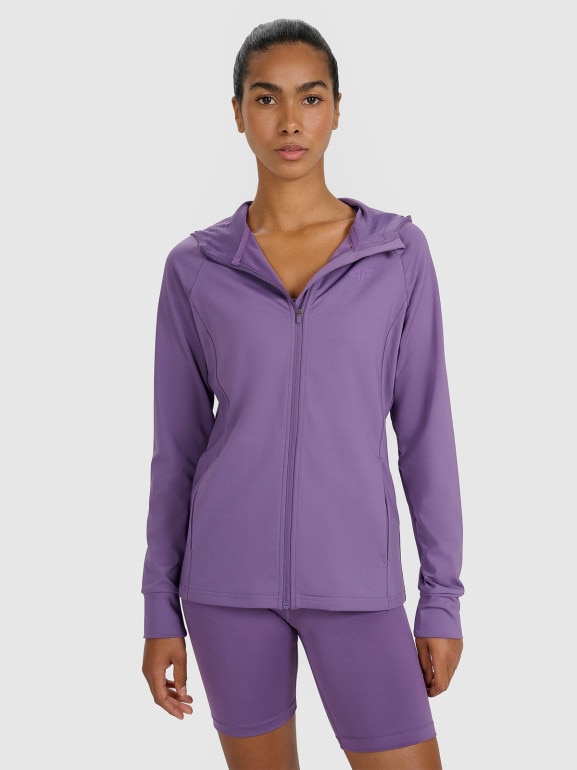 Damska bluza treningowa 4F 4FWAW25TFSWF585 - fioletowa