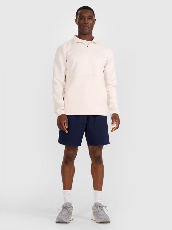 Męska bluza treningowa bez kaptura 4F 4FWAW25TFSWM561 - biała