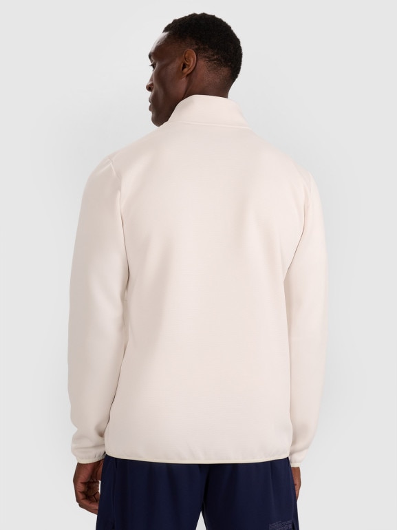 Męska bluza treningowa bez kaptura 4F 4FWAW25TFSWM561 - biała