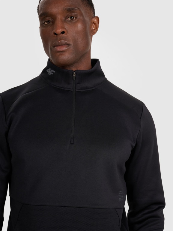 Męska bluza treningowa bez kaptura 4F 4FWAW25TFSWM561 - czarna