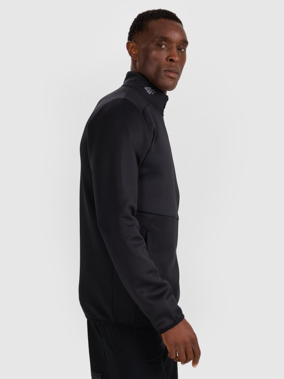 Męska bluza treningowa bez kaptura 4F 4FWAW25TFSWM561 - czarna