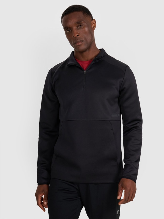 Męska bluza treningowa bez kaptura 4F 4FWAW25TFSWM561 - czarna