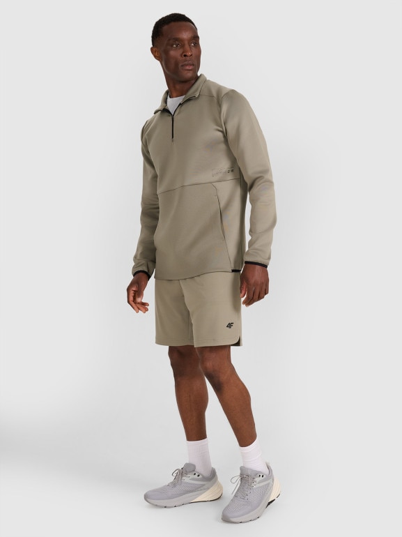 Męska bluza treningowa bez kaptura 4F 4FWAW25TFSWM561 - khaki