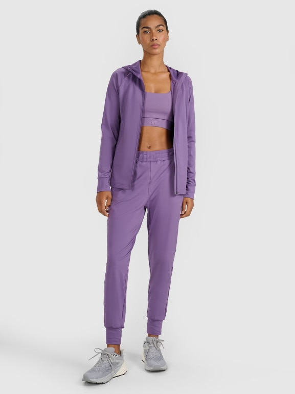 Damskie spodnie treningowe 4F 4FWAW25TFTRF0934 - fioletowe