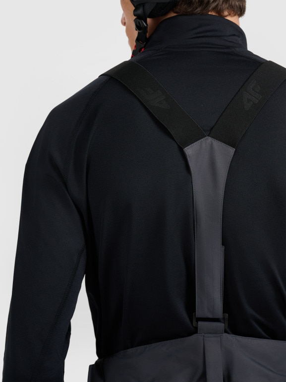 Męskie spodnie narciarskie z szelkami 4F 4FWAW25TFTRM1155 - szare