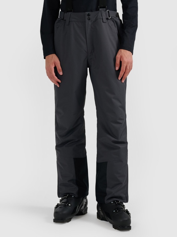 Męskie spodnie narciarskie z szelkami 4F 4FWAW25TFTRM1155 - szare