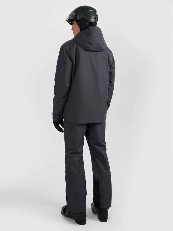 Męskie spodnie narciarskie z szelkami 4F 4FWAW25TFTRM1155 - szare