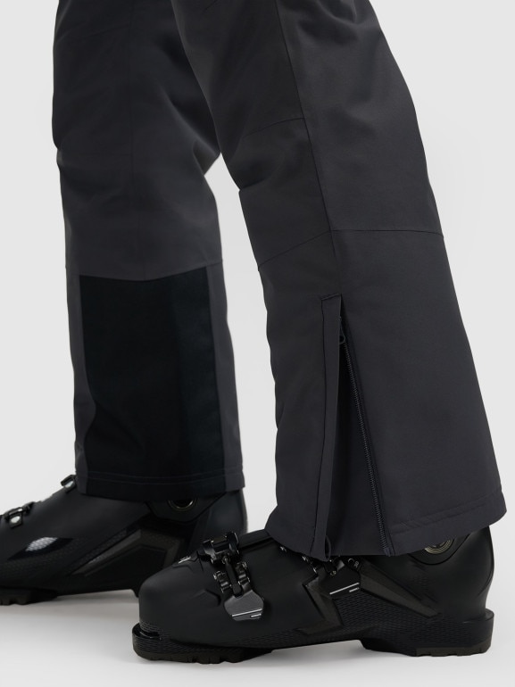 Męskie spodnie narciarskie z szelkami 4F 4FWAW25TFTRM1155 - szare