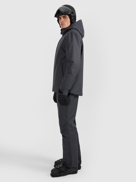 Męskie spodnie narciarskie z szelkami 4F 4FWAW25TFTRM1155 - szare
