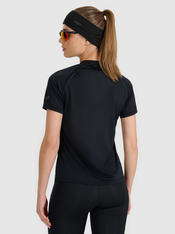 Damska koszulka do biegania 4F 4FWAW25TFTSF1502 - czarna