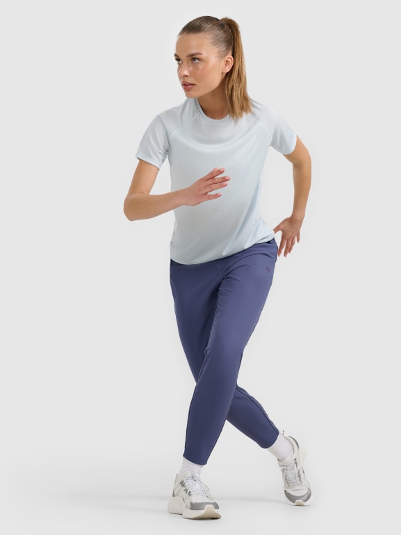 Damska koszulka do biegania 4F 4FWAW25TFTSF1502 - niebieska