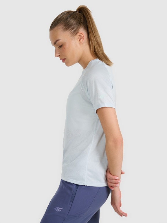 Damska koszulka do biegania 4F 4FWAW25TFTSF1502 - niebieska