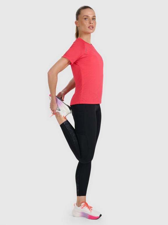 Damska koszulka do biegania 4F 4FWAW25TFTSF1502 - czerwona