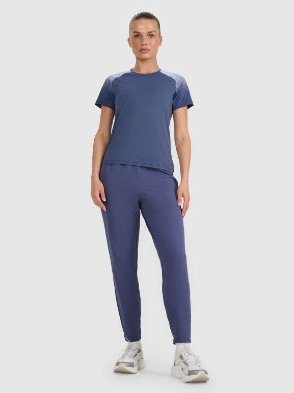 Damska koszulka do biegania 4F 4FWAW25TFTSF1510 - granatowa