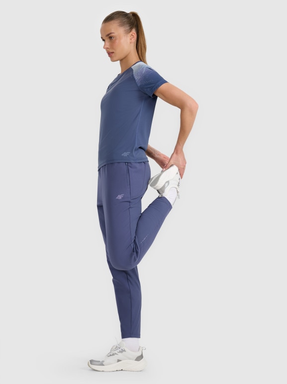 Damska koszulka do biegania 4F 4FWAW25TFTSF1510 - granatowa