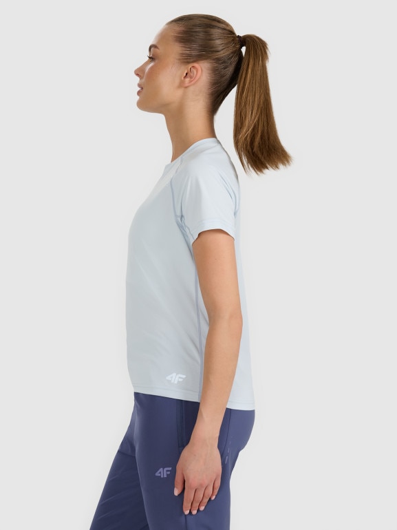 Damska koszulka do biegania 4F 4FWAW25TFTSF1510 - niebieska