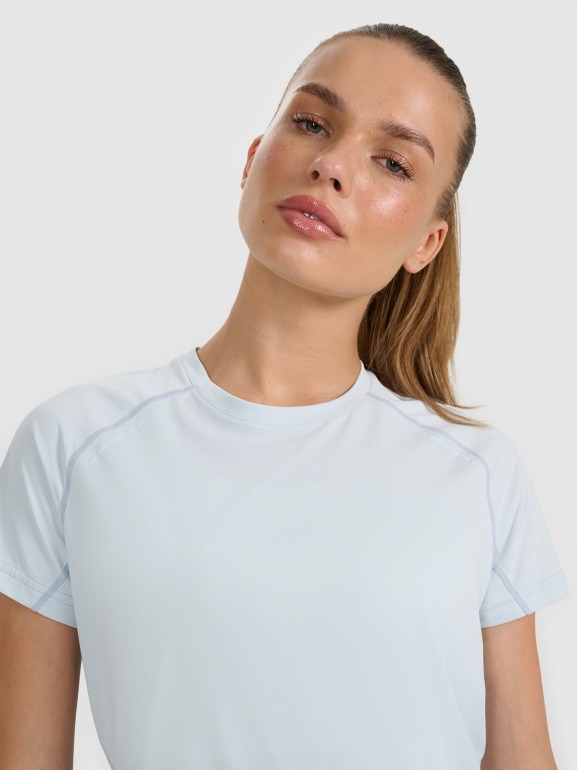 Damska koszulka do biegania 4F 4FWAW25TFTSF1510 - niebieska