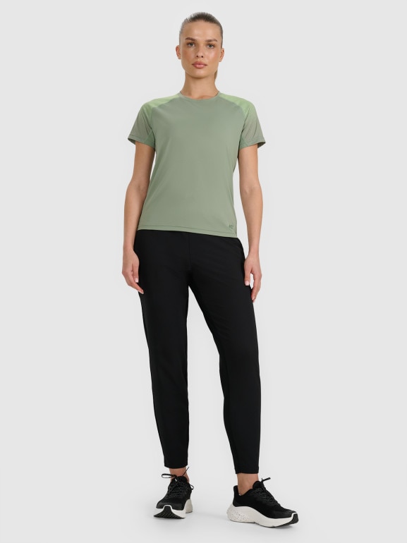 Damska koszulka do biegania 4F 4FWAW25TFTSF1510 - zielona