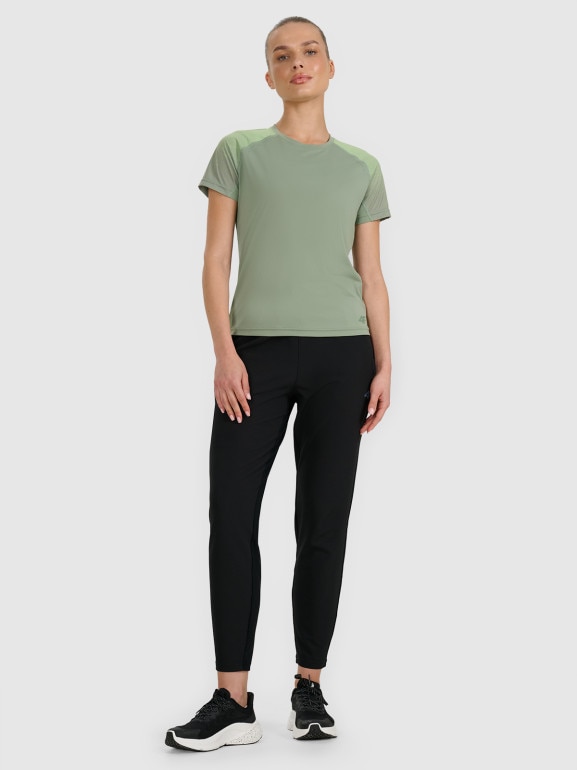 Damska koszulka do biegania 4F 4FWAW25TFTSF1510 - zielona