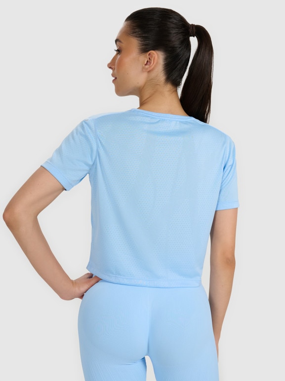 Damska koszulka treningowa 4F 4FWAW25TFTSF1519 - niebieska