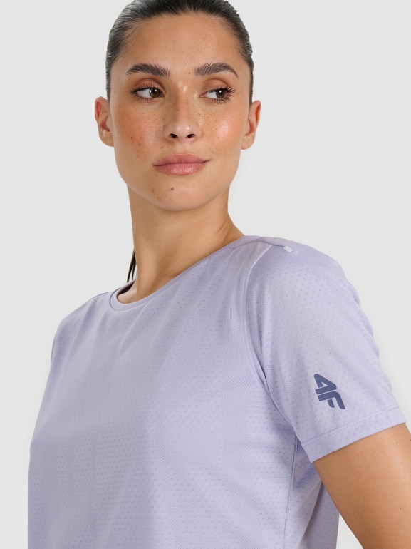 Damska koszulka treningowa 4F 4FWAW25TFTSF1519 - fioletowa