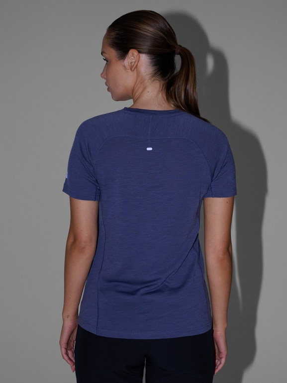 Damska koszulka trekkingowa 4F 4FWAW25TFTSF1527 - granatowa