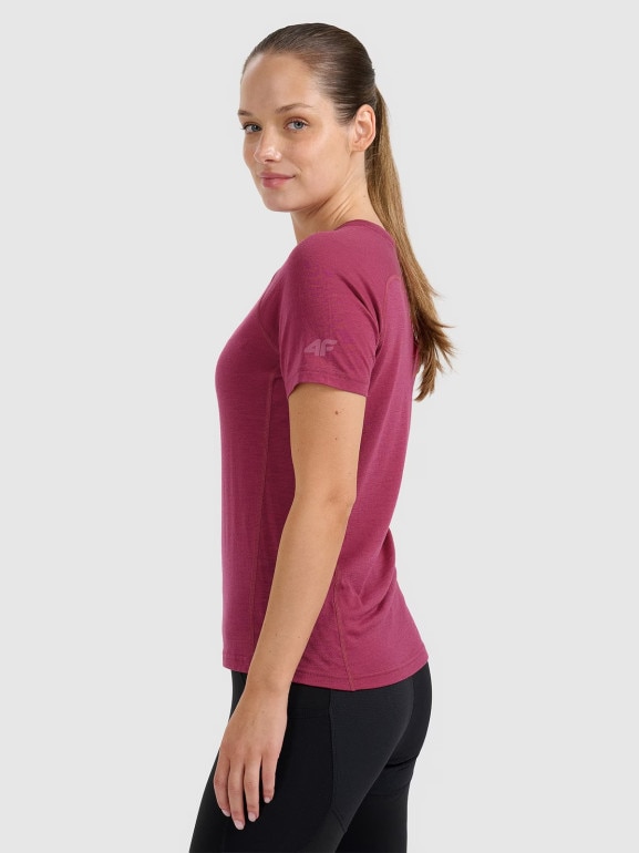 Damska koszulka trekkingowa 4F 4FWAW25TFTSF1527 - różowa