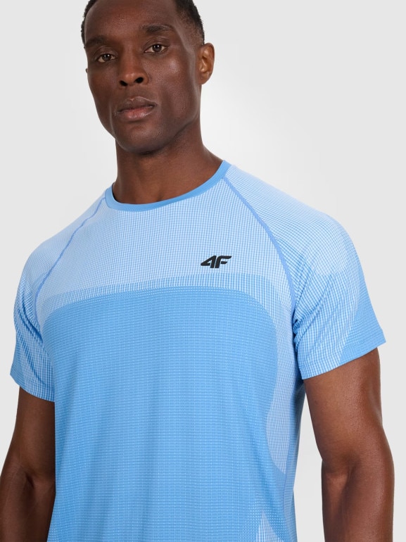 Męska koszulka treningowa 4F 4FWAW25TFTSM1457 - niebieska