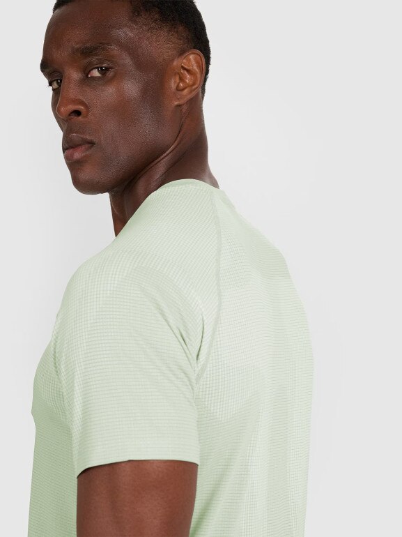 Męska koszulka treningowa 4F 4FWAW25TFTSM1457 - turkusowa