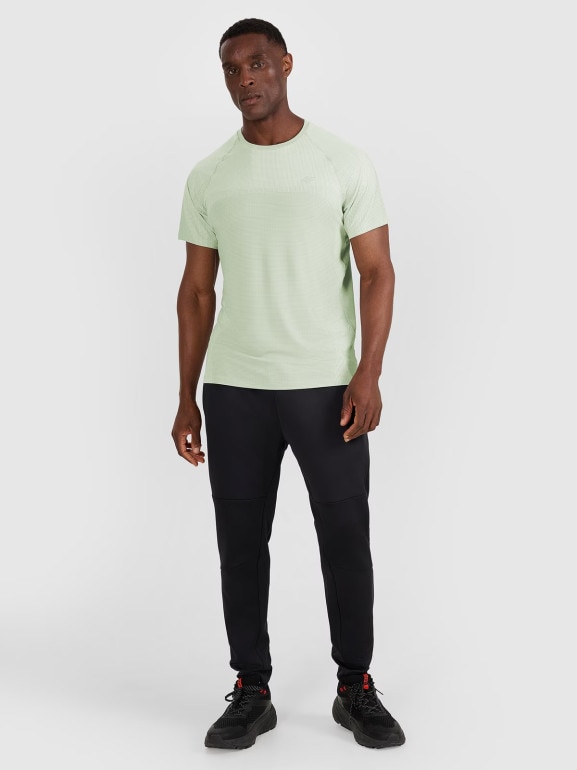 Męska koszulka treningowa 4F 4FWAW25TFTSM1457 - turkusowa