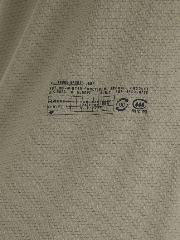 Męska koszulka treningowa 4F 4FWAW25TFTSM1458 - khaki
