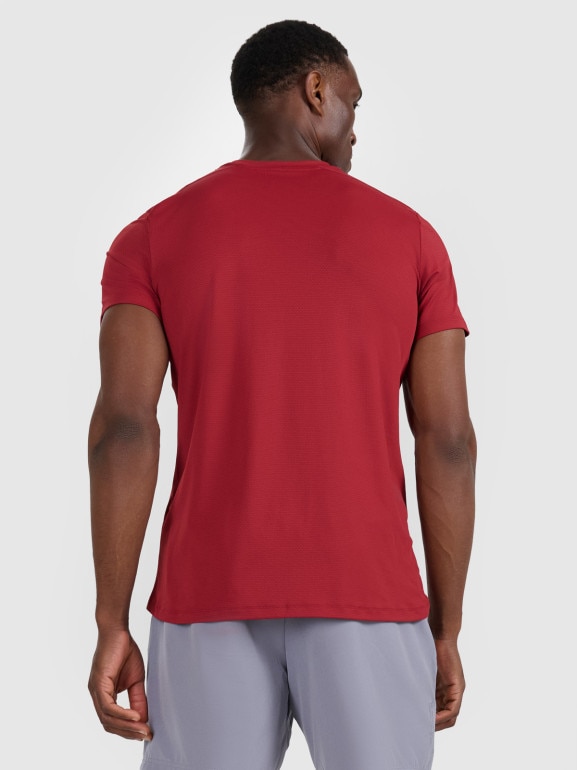 Męska koszulka treningowa 4F 4FWAW25TFTSM1458 - czarwona