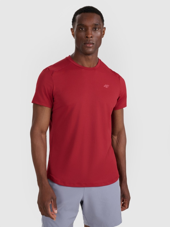 Męska koszulka treningowa 4F 4FWAW25TFTSM1458 - czarwona