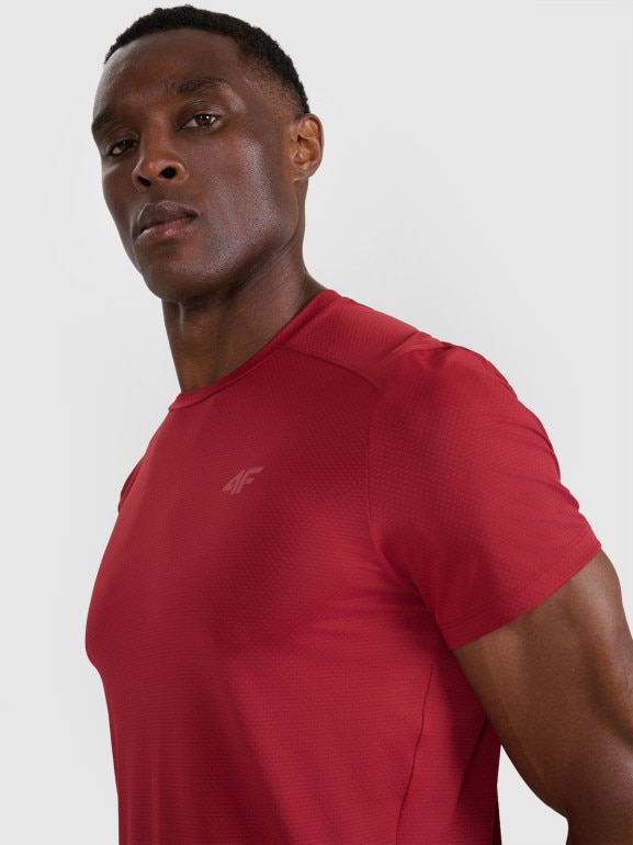 Męska koszulka treningowa 4F 4FWAW25TFTSM1458 - czarwona