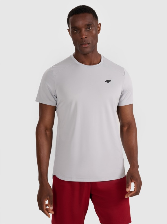 Męska koszulka treningowa 4F 4FWAW25TFTSM1459 - szara
