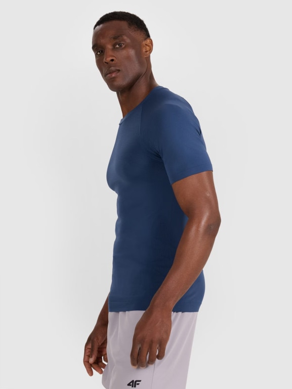 Męska koszulka treningowa 4F 4FWAW25TFTSM1460 - granatowa