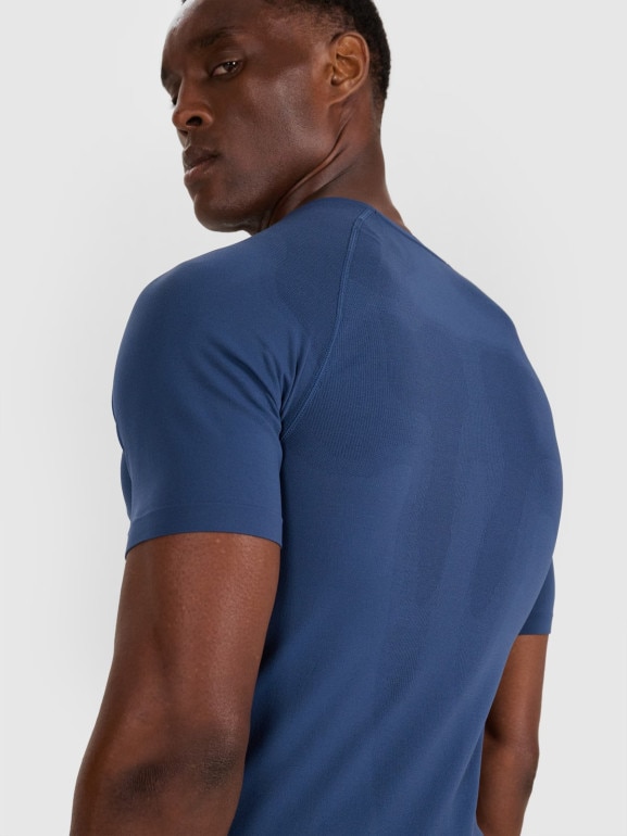 Męska koszulka treningowa 4F 4FWAW25TFTSM1460 - granatowa