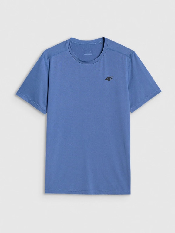 Męska koszulka treningowa 4F 4FWAW25TFTSM1521 - turkusowa