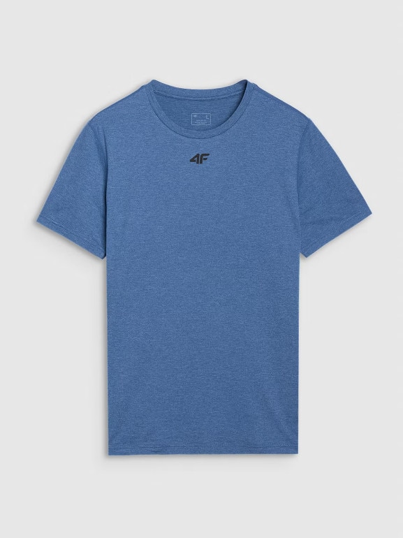 Męska koszulka treningowa 4F 4FWAW25TFTSM1522 - turkusowa
