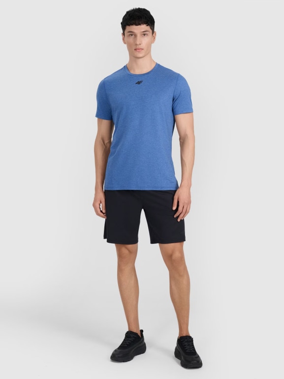 Męska koszulka treningowa 4F 4FWAW25TFTSM1522 - turkusowa