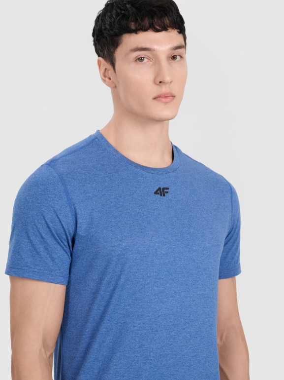 Męska koszulka treningowa 4F 4FWAW25TFTSM1522 - turkusowa