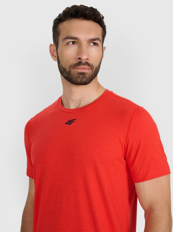 Męska koszulka treningowa 4F 4FWAW25TFTSM1522 - czerwona