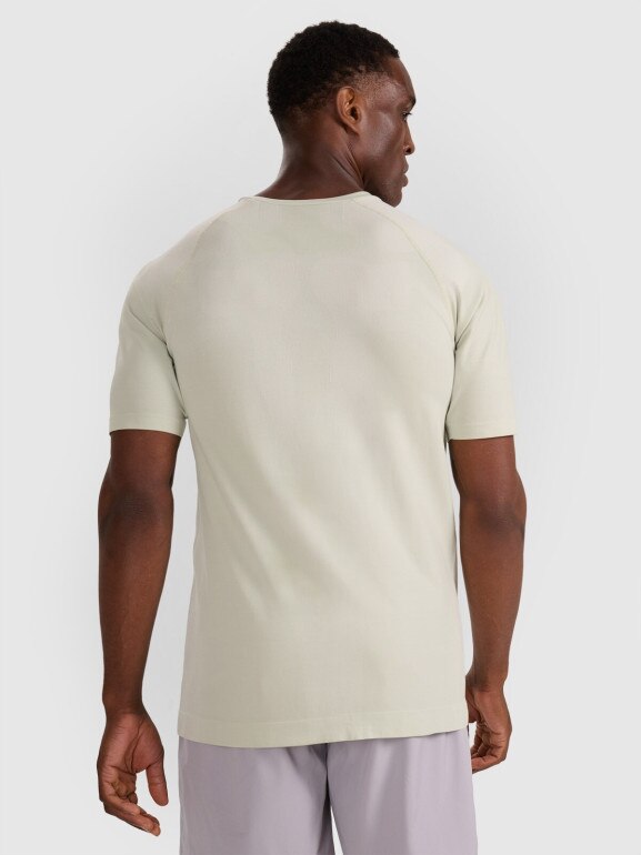 Męska koszulka treningowa 4F 4FWAW25TFTSM1845 - turkusowa