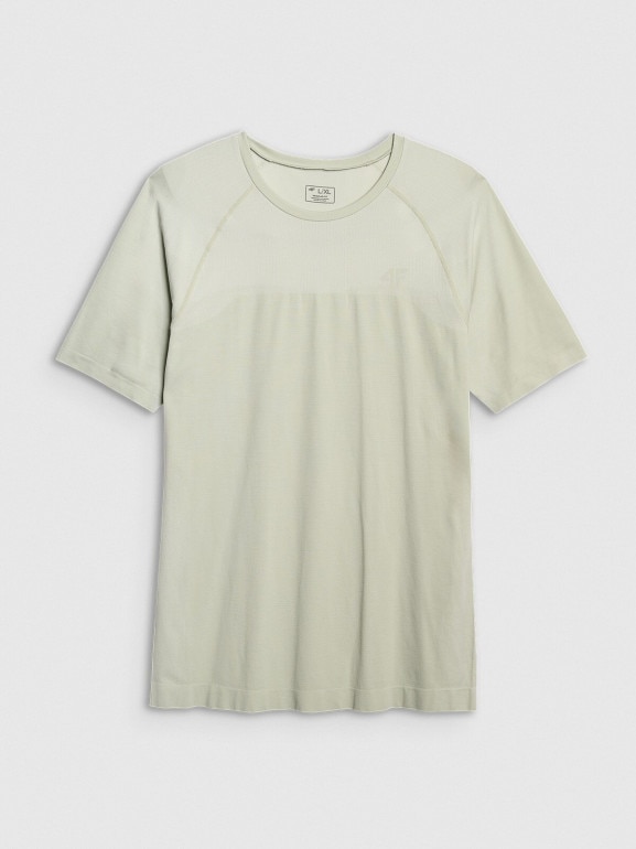 Męska koszulka treningowa 4F 4FWAW25TFTSM1845 - turkusowa