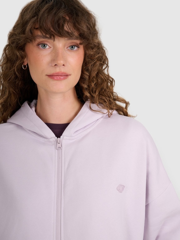 Damska bluza rozpinana z kapturem 4F 4FWAW25TSWSF1886 - fioletowa