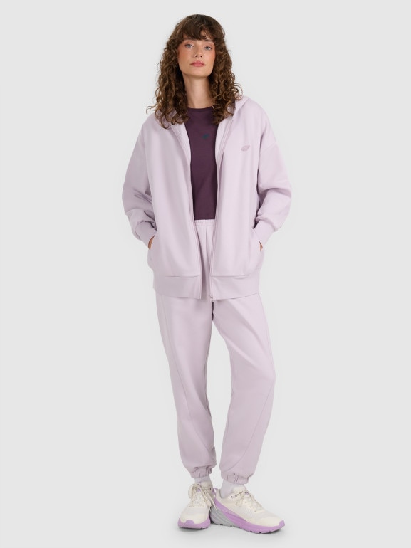 Damska bluza rozpinana z kapturem 4F 4FWAW25TSWSF1886 - fioletowa